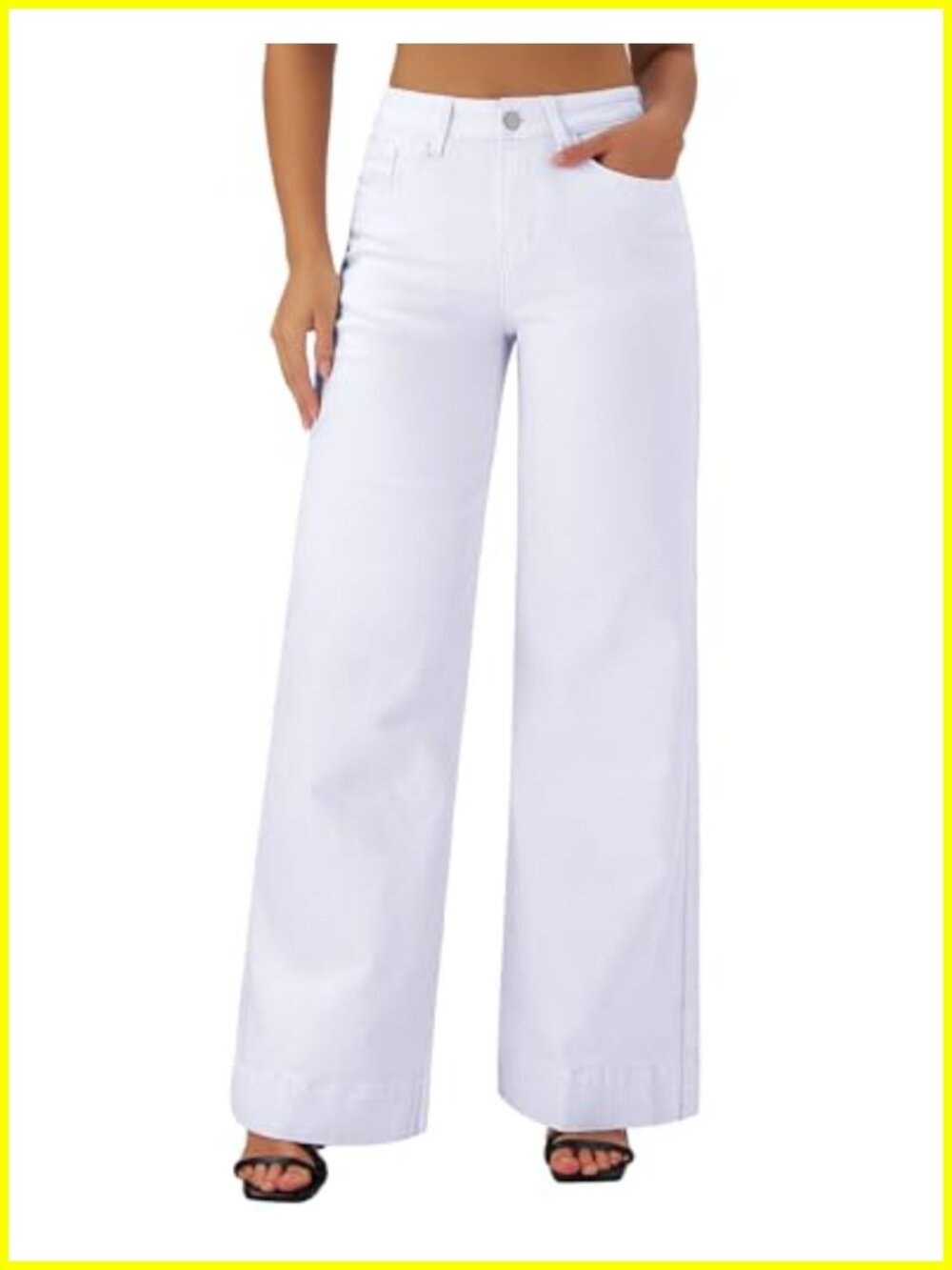 Women's Wide Leg Stretch Jeans High Rise Casual